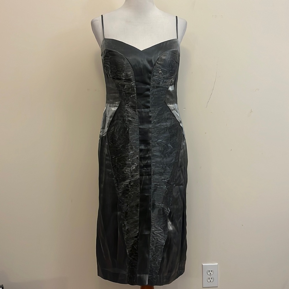 Adrianna Papell Boutique Silver Cocktail Dress Size 12